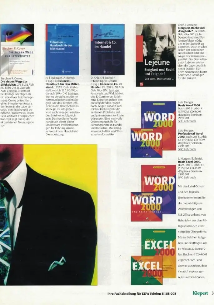 SPC-Lehrbücher im Prospekt der Buchhandlung Kiepert